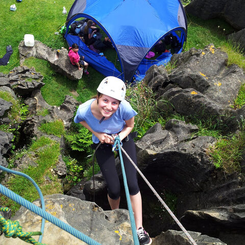 Rockclimbing/abseiling wall