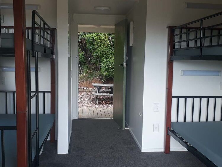 Inside one of the Pirongia Forest Park Lodge Units