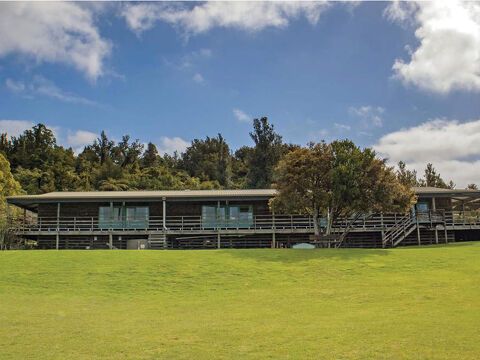 Outside Pirongia Forest Park Lodge