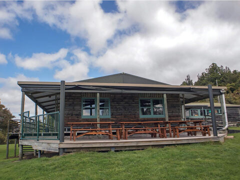 Outside Pirongia Forest Park Lodge